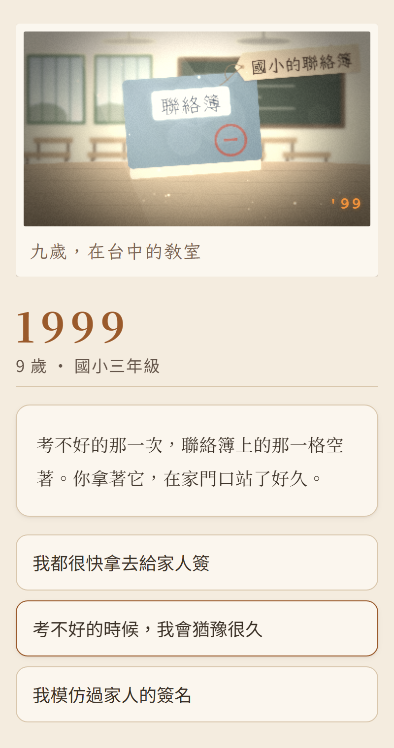 國小的聯絡簿，和一段關於考不好的回憶